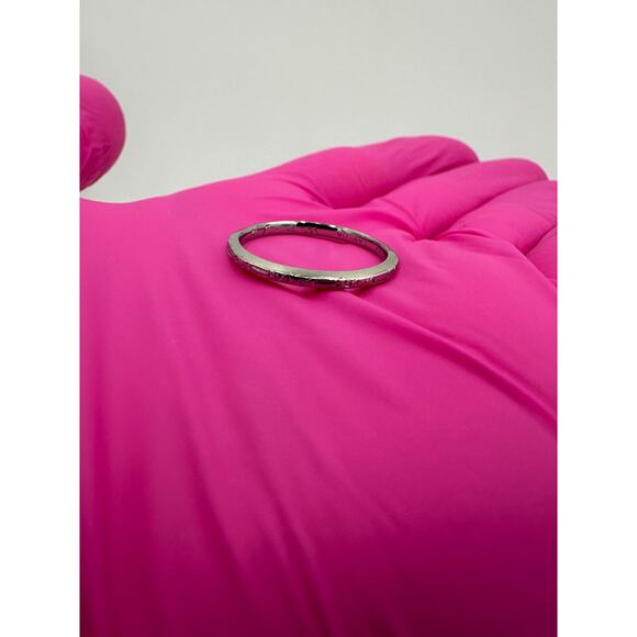 Art Deco Vintage White Gold 18k Engraved Wedding/ Plain Band Ring Size 7.5 - Picture 7 of 7